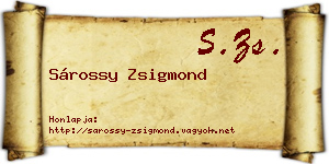 Sárossy Zsigmond névjegykártya