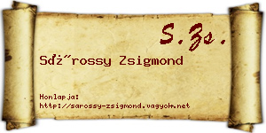 Sárossy Zsigmond névjegykártya