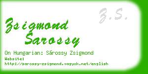 zsigmond sarossy business card