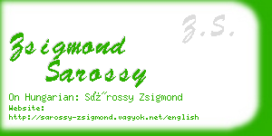 zsigmond sarossy business card